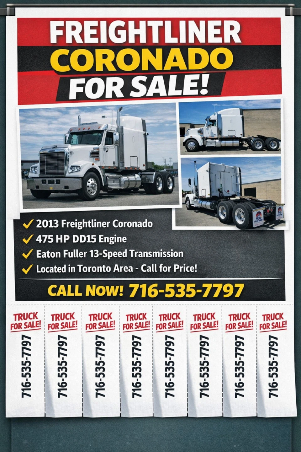 2013 Freightliner Coronado Semi-Truck