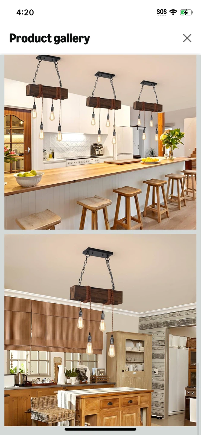 New-KEESFU 4-Light Farmhouse Pendant Light - photo 2