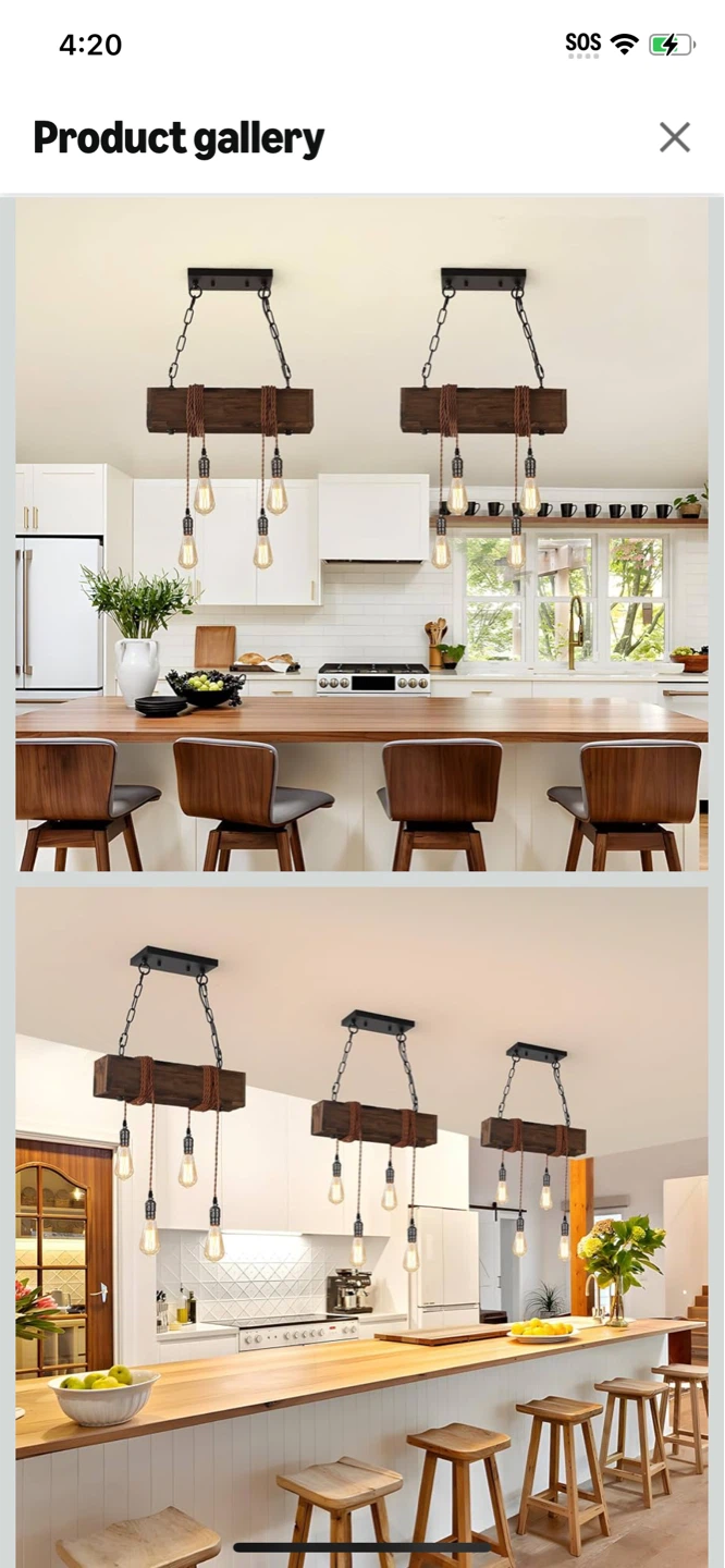 New-KEESFU 4-Light Farmhouse Pendant Light - photo 3