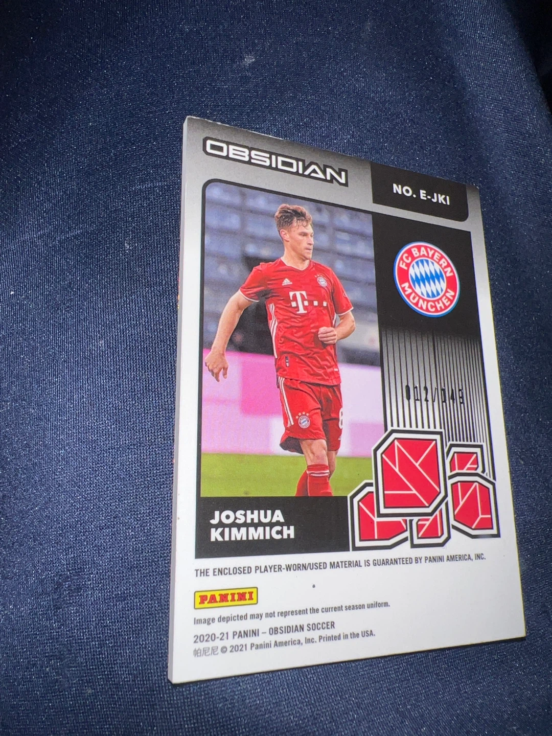 2020-21 Panini Obsidian Joshua Kimmich Eruption Soccer Card - photo 2