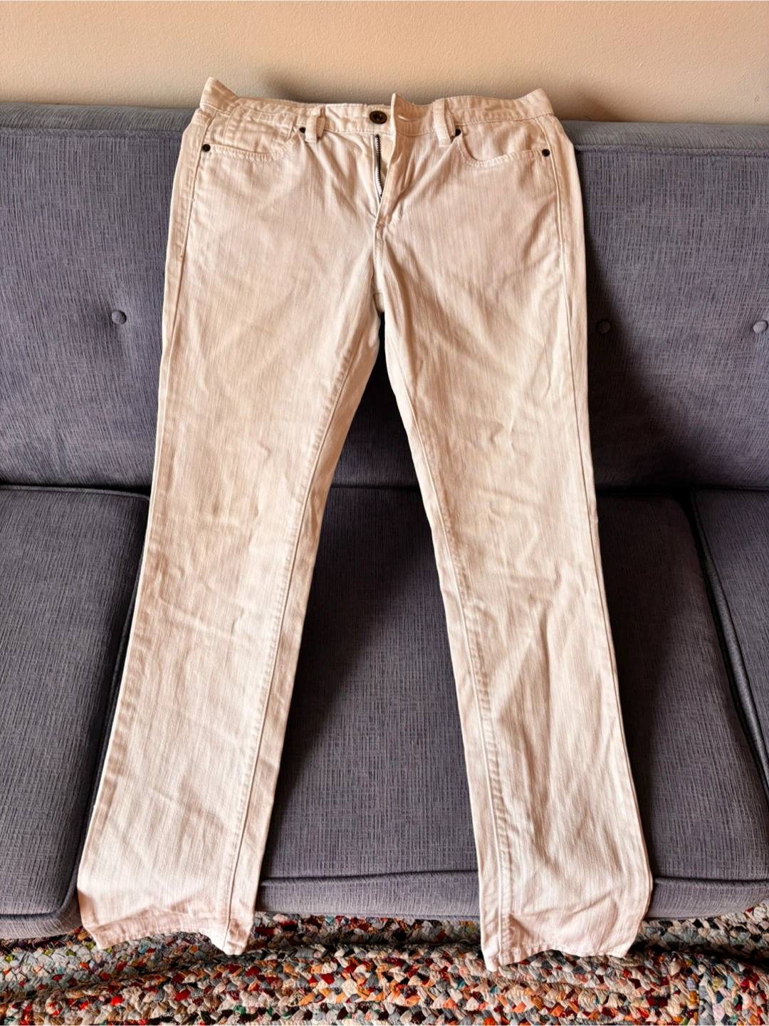 BCBGMAXAZRIA white straight leg jeans