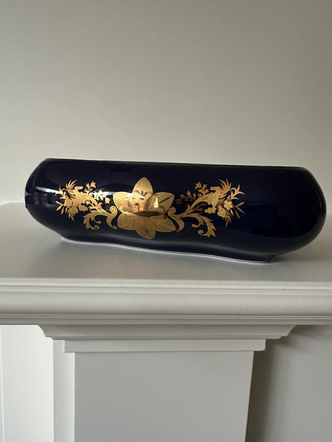 Imperial Limoges Cobalt Blue and Gold Floral Dish - photo 2