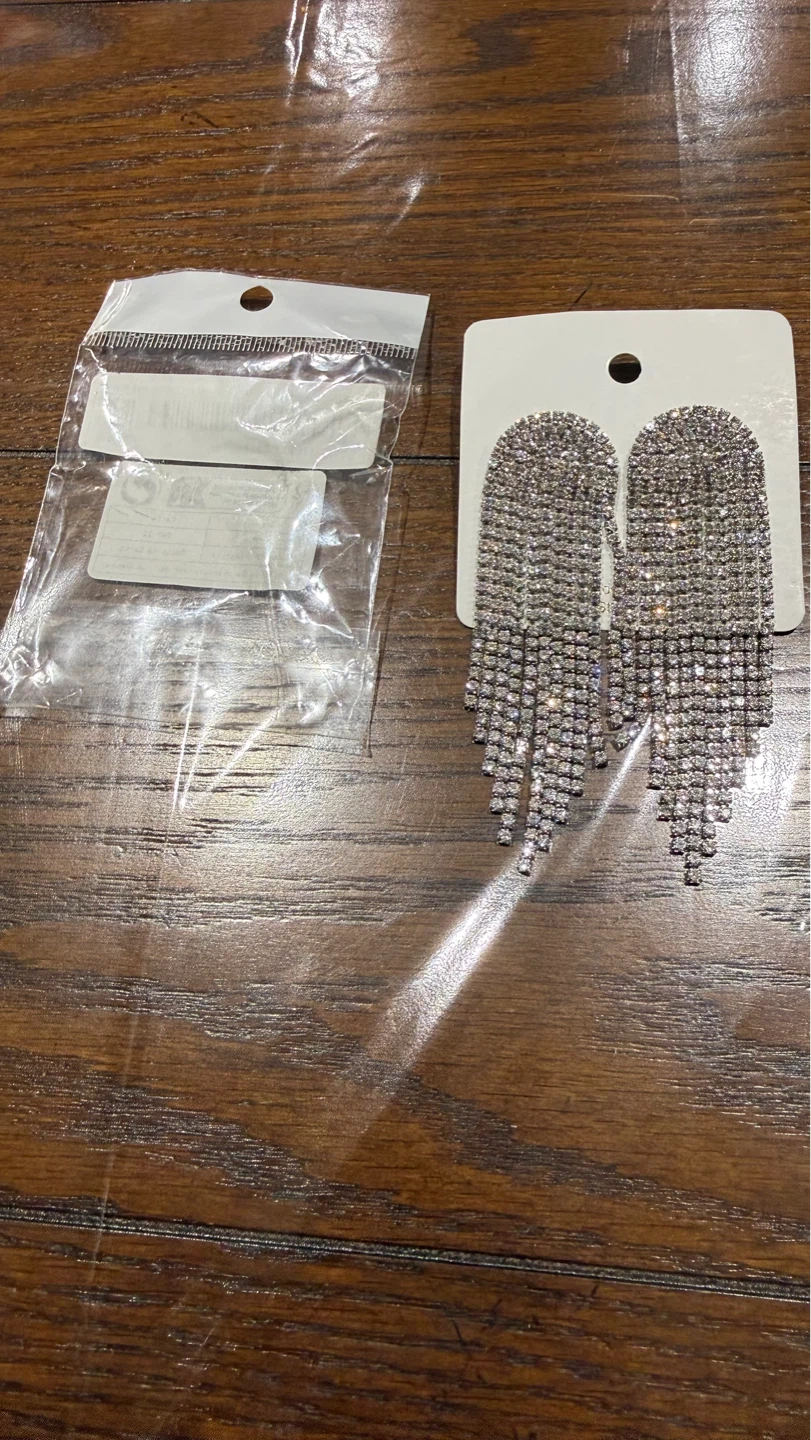 Rhinestone Tassel Drop Earrings