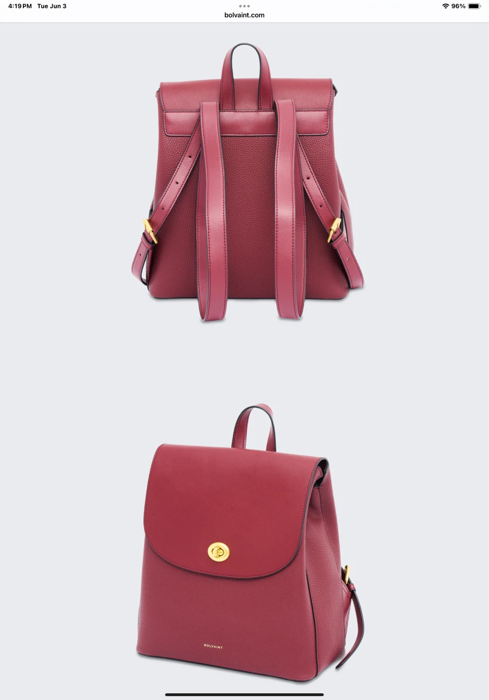 Bolvaint Paris The Geneviève Backpack - Plum - photo 2