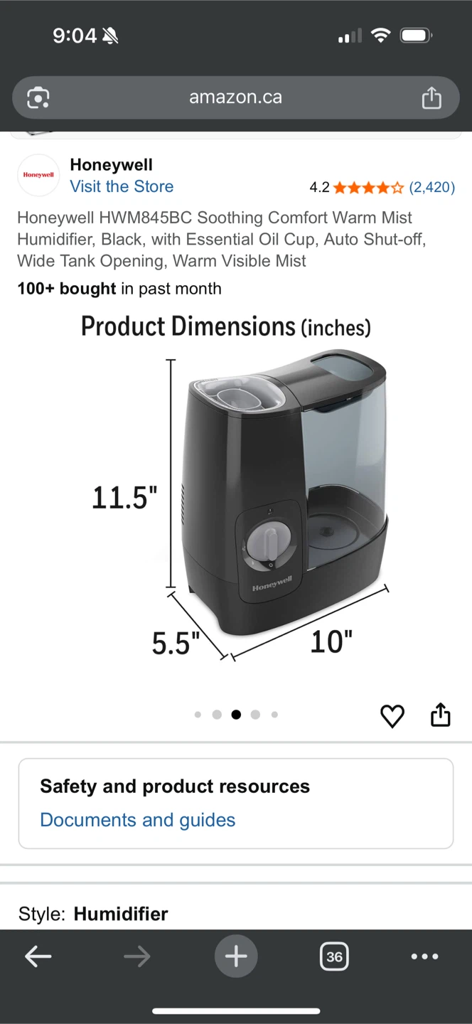 Honeywell HWM845BC Warm Mist Humidifier - photo 3