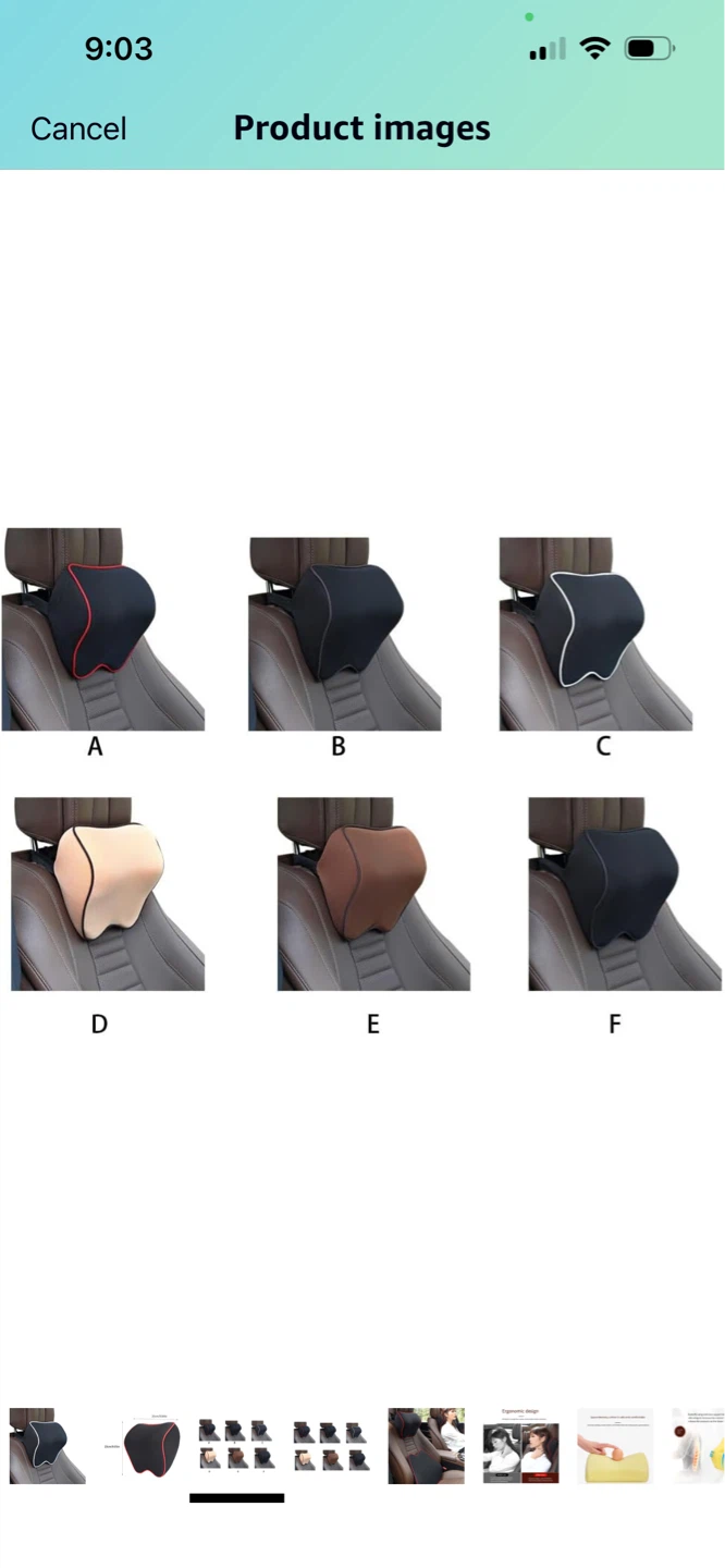 Black Car Neck Pillow with White Trim - photo 3