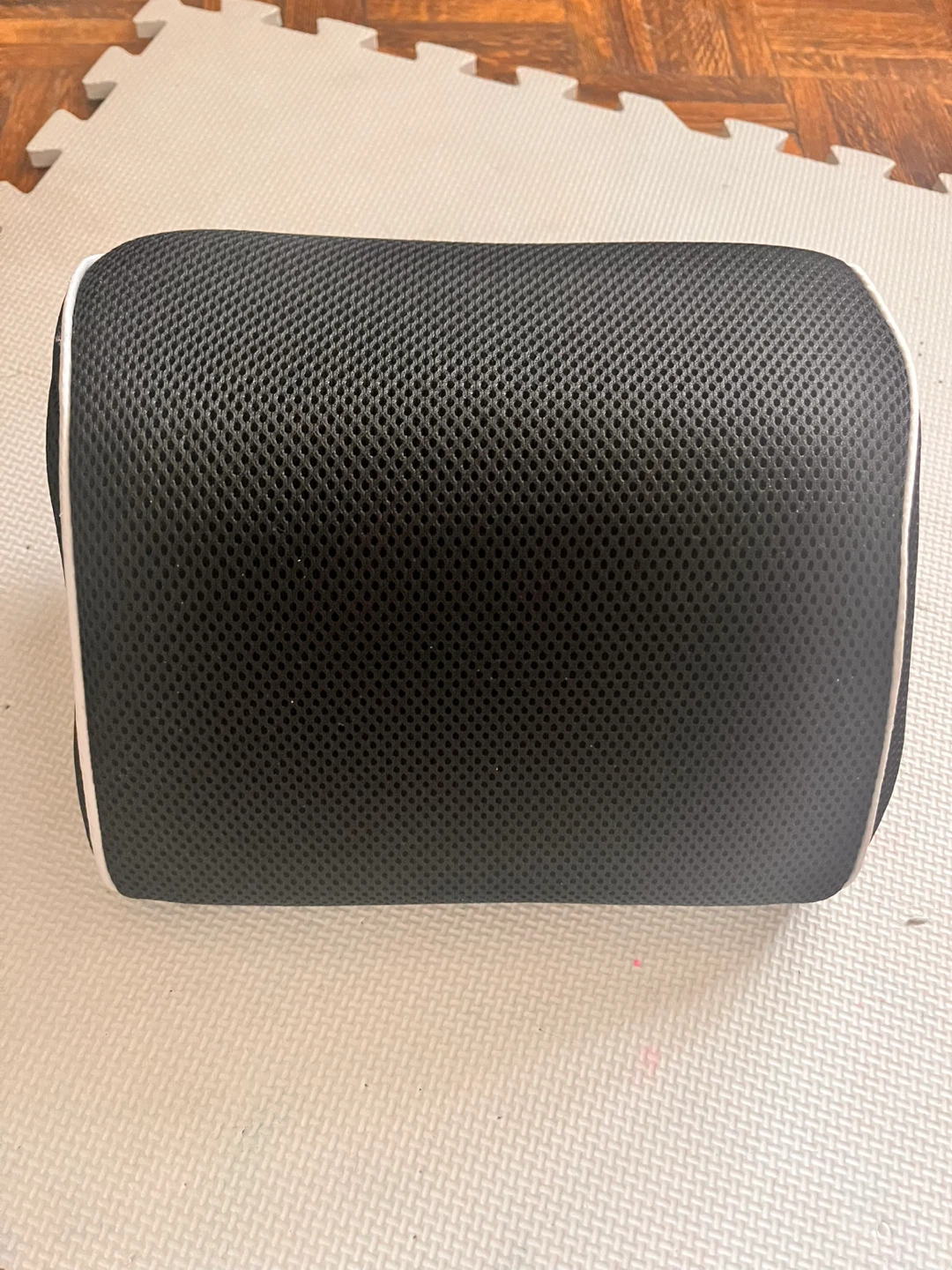 Black Car Neck Pillow with White Trim
