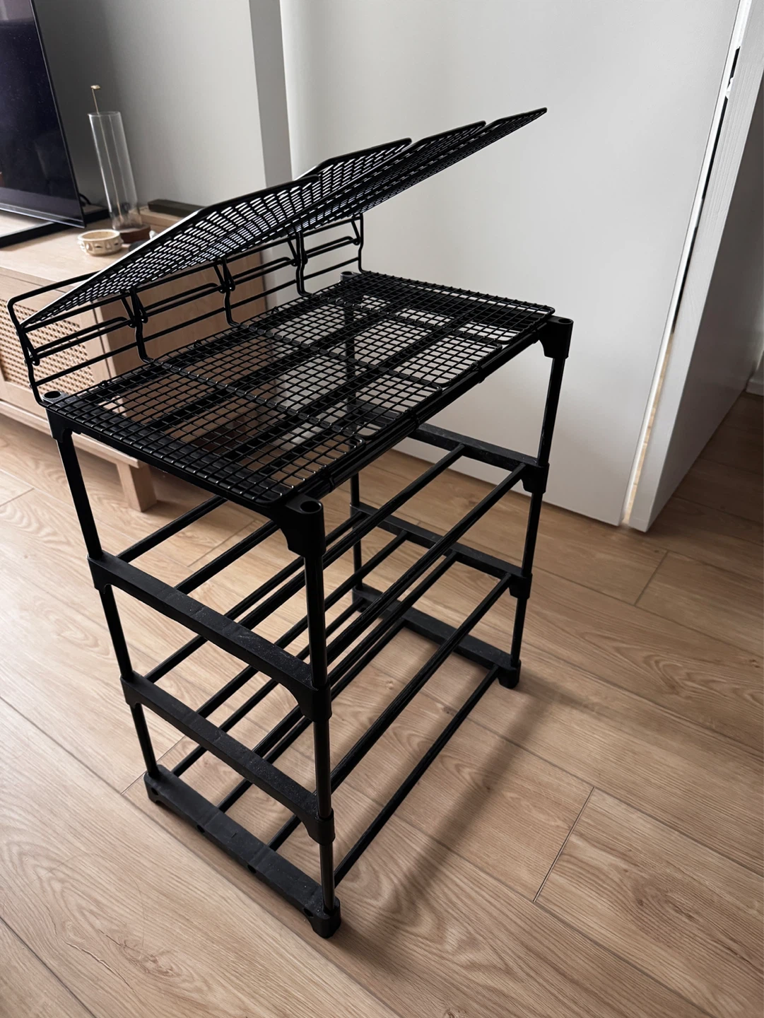 Black 4-Tier Shoe Rack