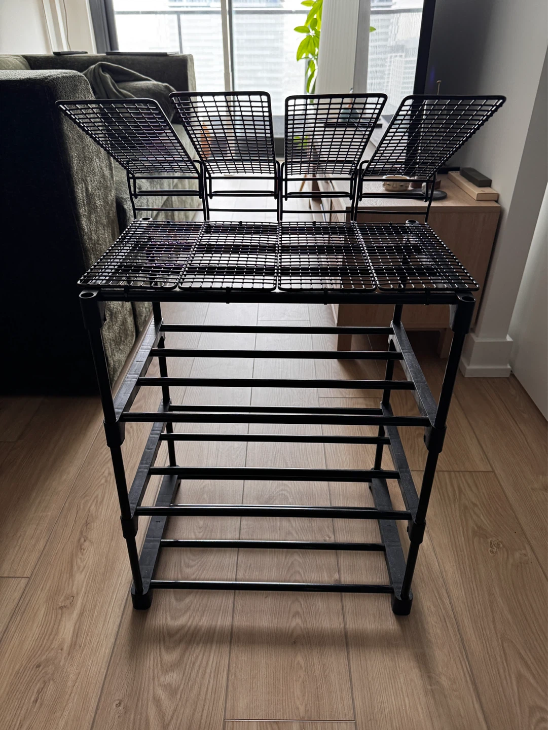 Black 4-Tier Shoe Rack - photo 2