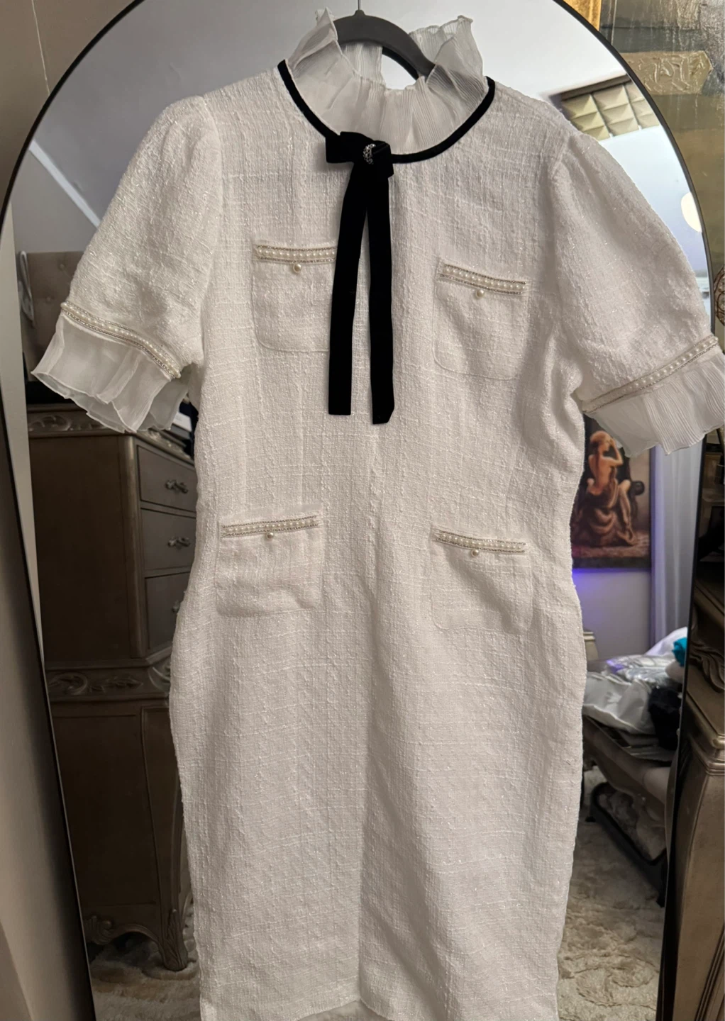 Women's White Textured white dress