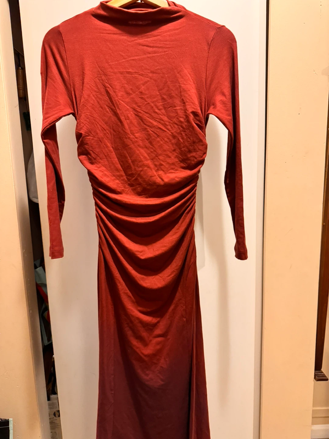 Reformation Long Sleeve Ruched Dress XS