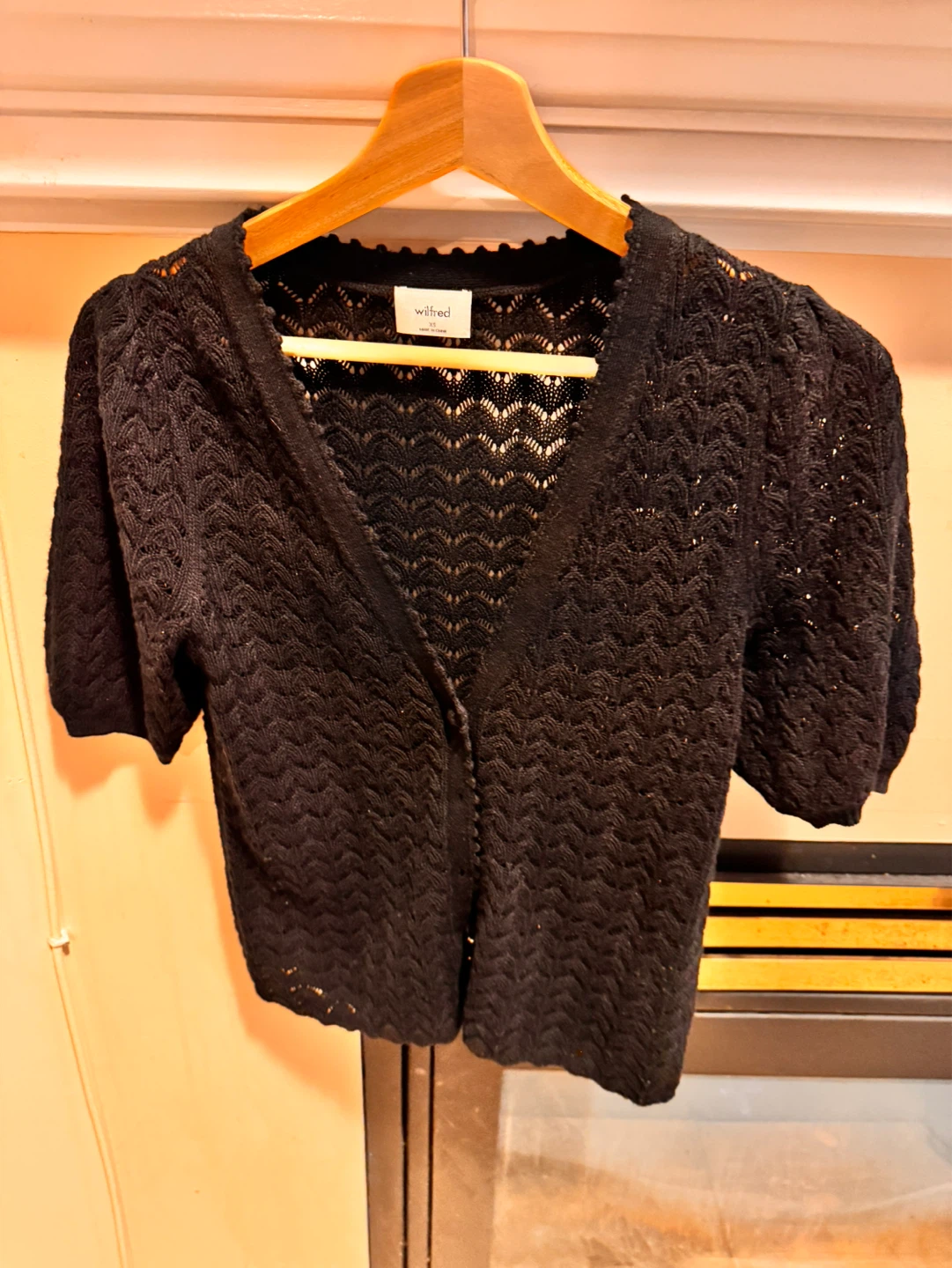 Wilfred Black Cropped Cardigan Sweater