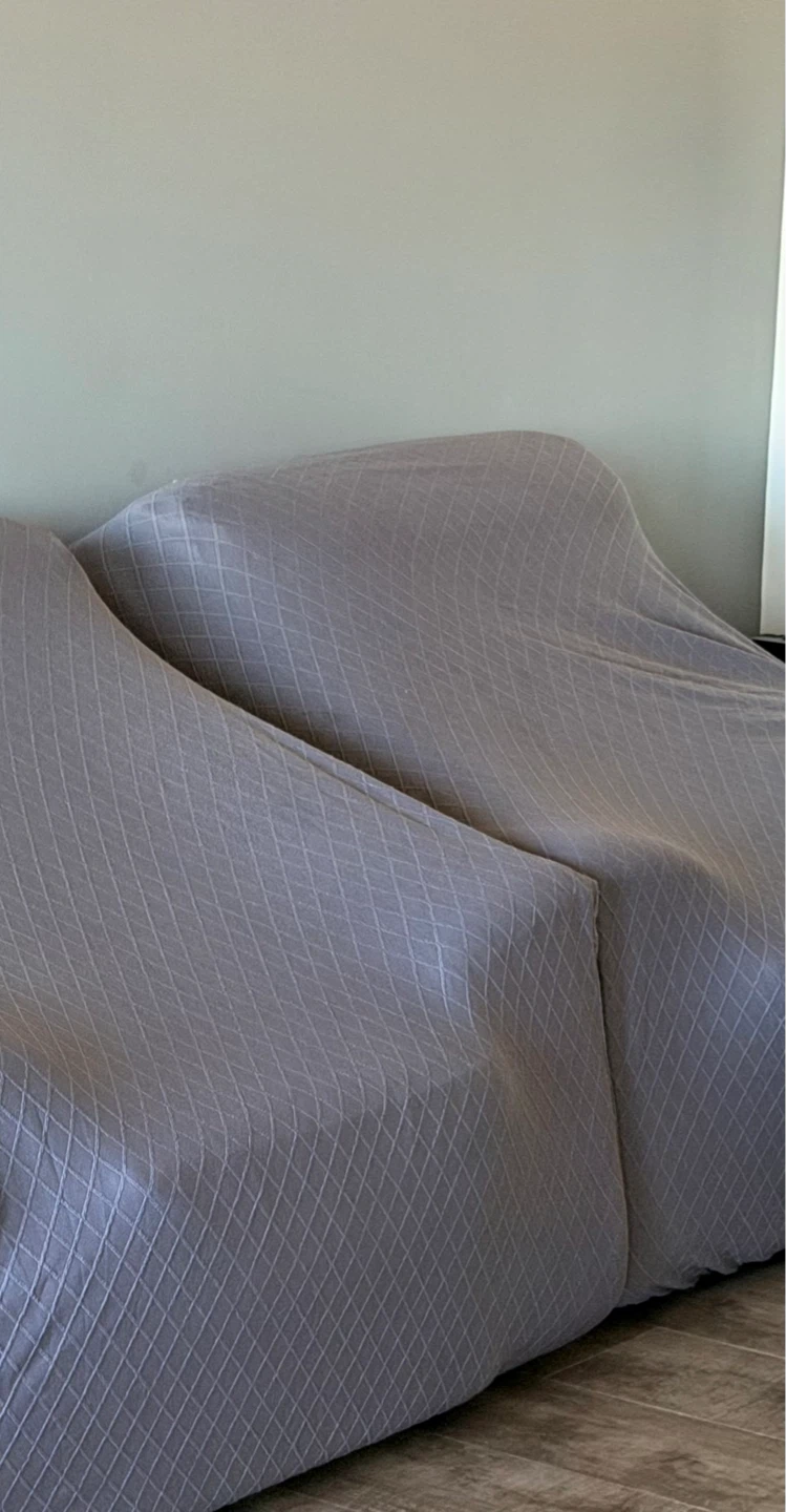 Grey Diamond Pattern Sofa Covers (Set of 2)