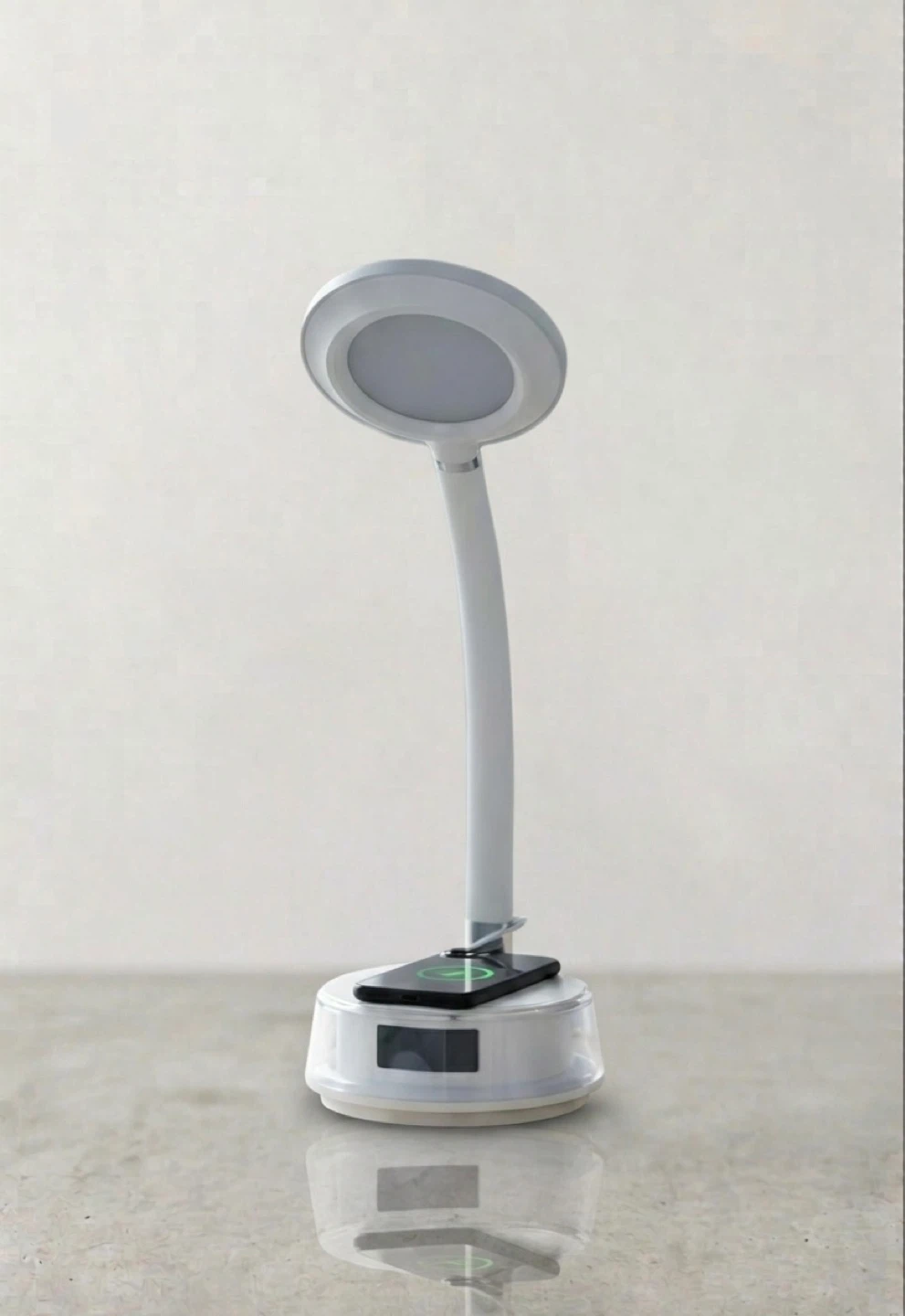Touch Lamp w/ Charging Base and Clock