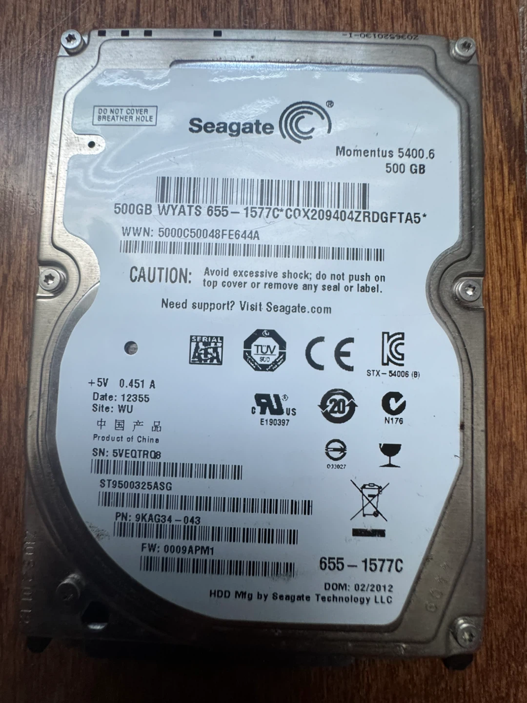 Seagate Momentus 5400.6 500 GB Hard Drive