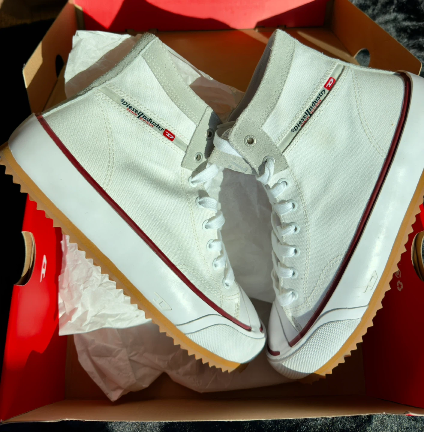 Diesel S-Principia Mid White Canvas High-Top Sneakers US 10 - photo 4