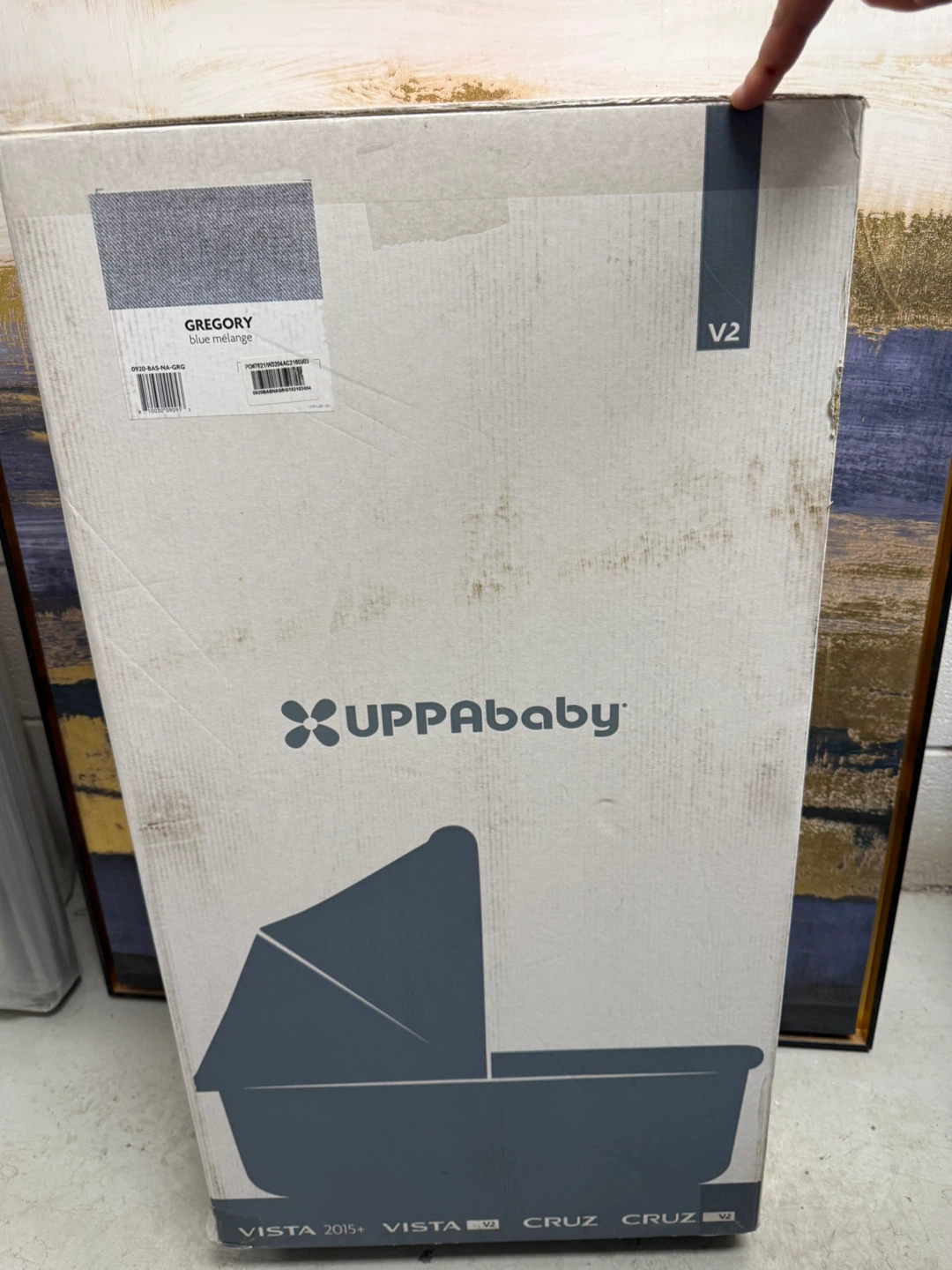 UPPAbaby GREGORY Blue Mélange Bassinet Cruz