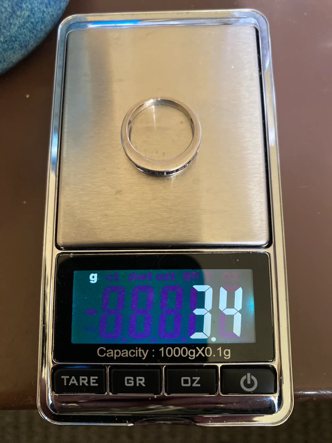 Sapphire Band Ring 14K, 10 square channel setting - photo 3