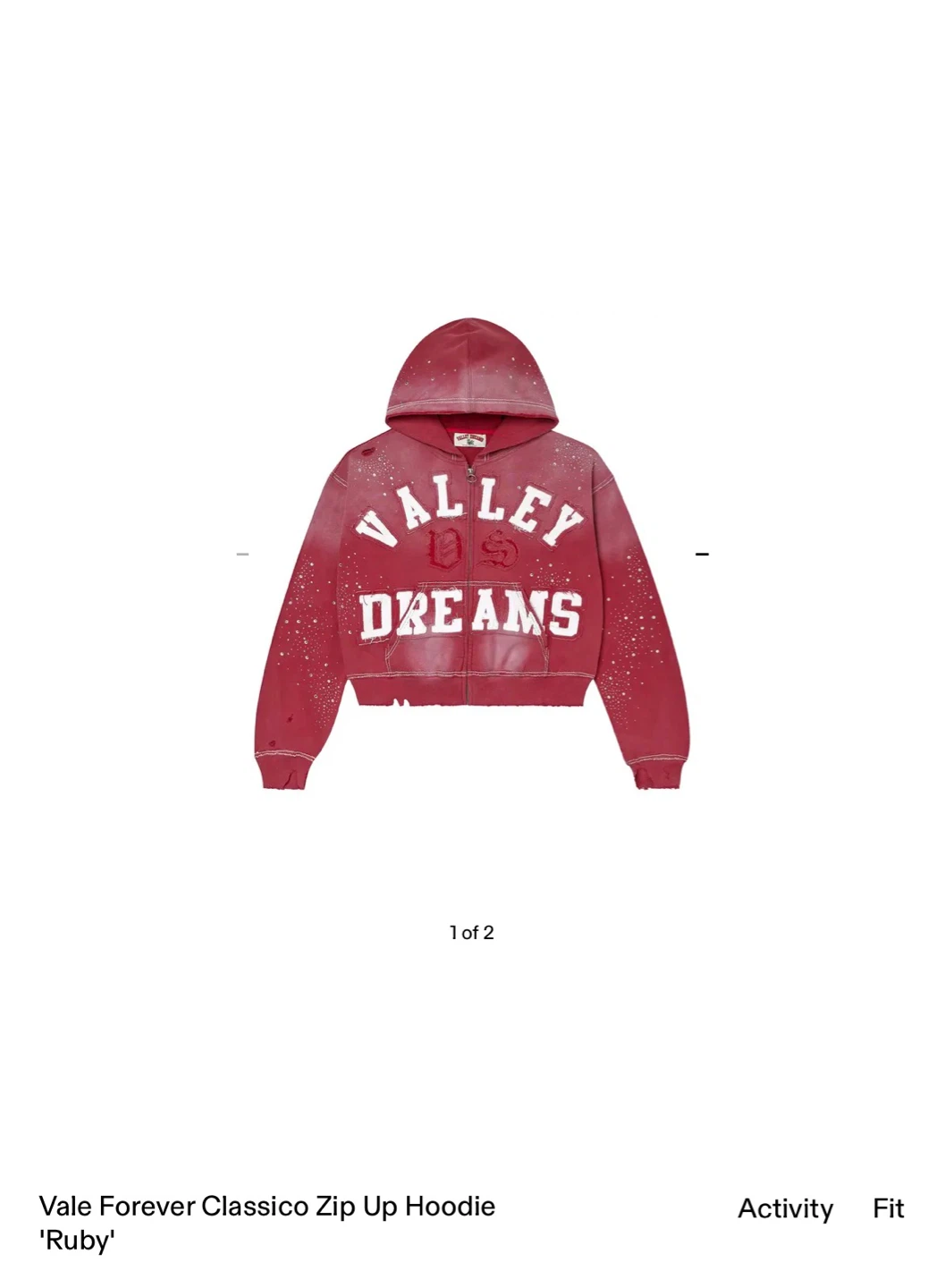 VALLEY DREAMS Ruby "Vale Forever Classico" Zip Up Hoodie