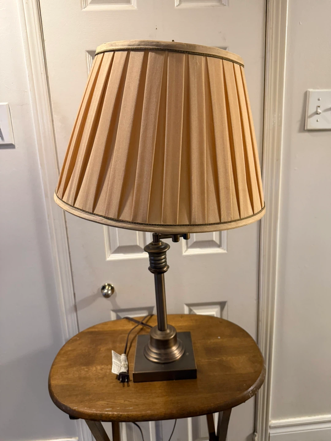 Adjustable Table Lamp with Pleated Shade