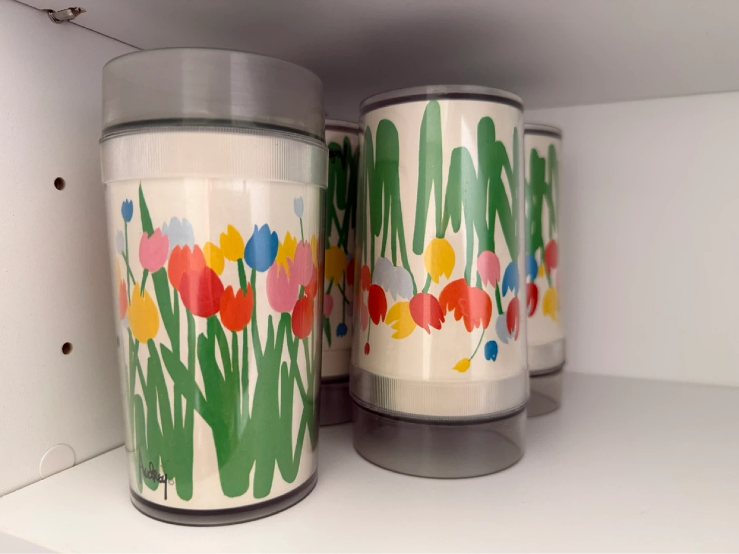 1980’s Vintage tulip insulated tumblers