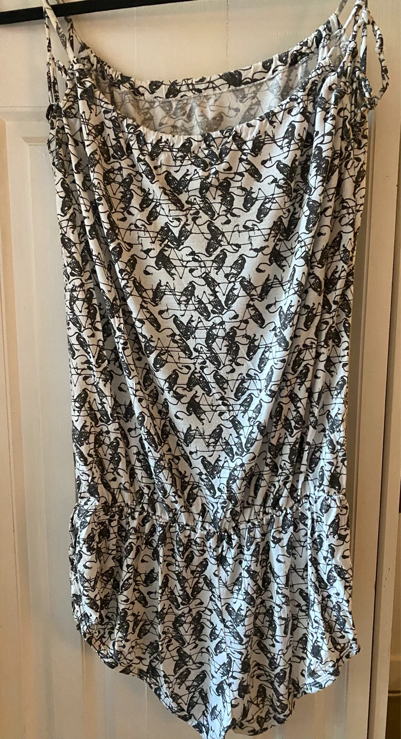 Women's Romper Size Medium Black and White Pattern - photo 2