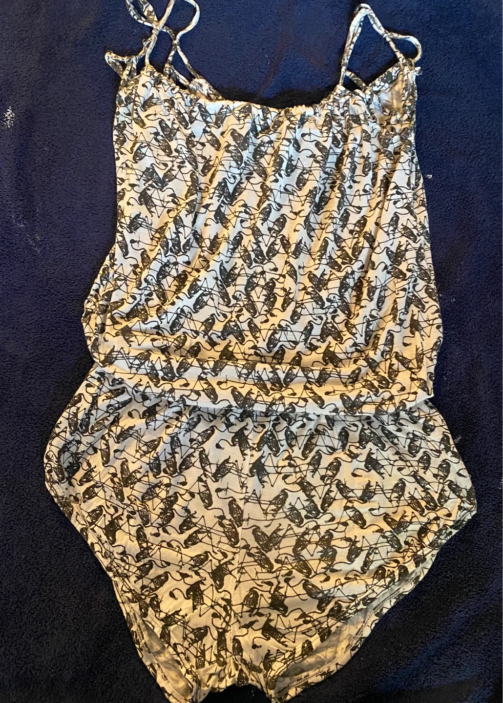 Women's Romper Size Medium Black and White Pattern