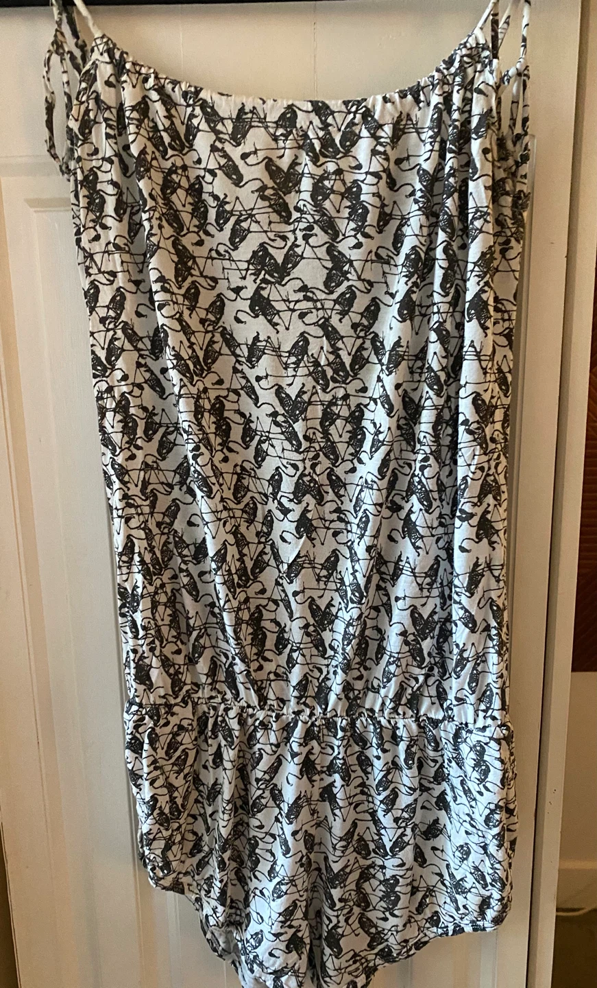 Women's Romper Size Medium Black and White Pattern - photo 3