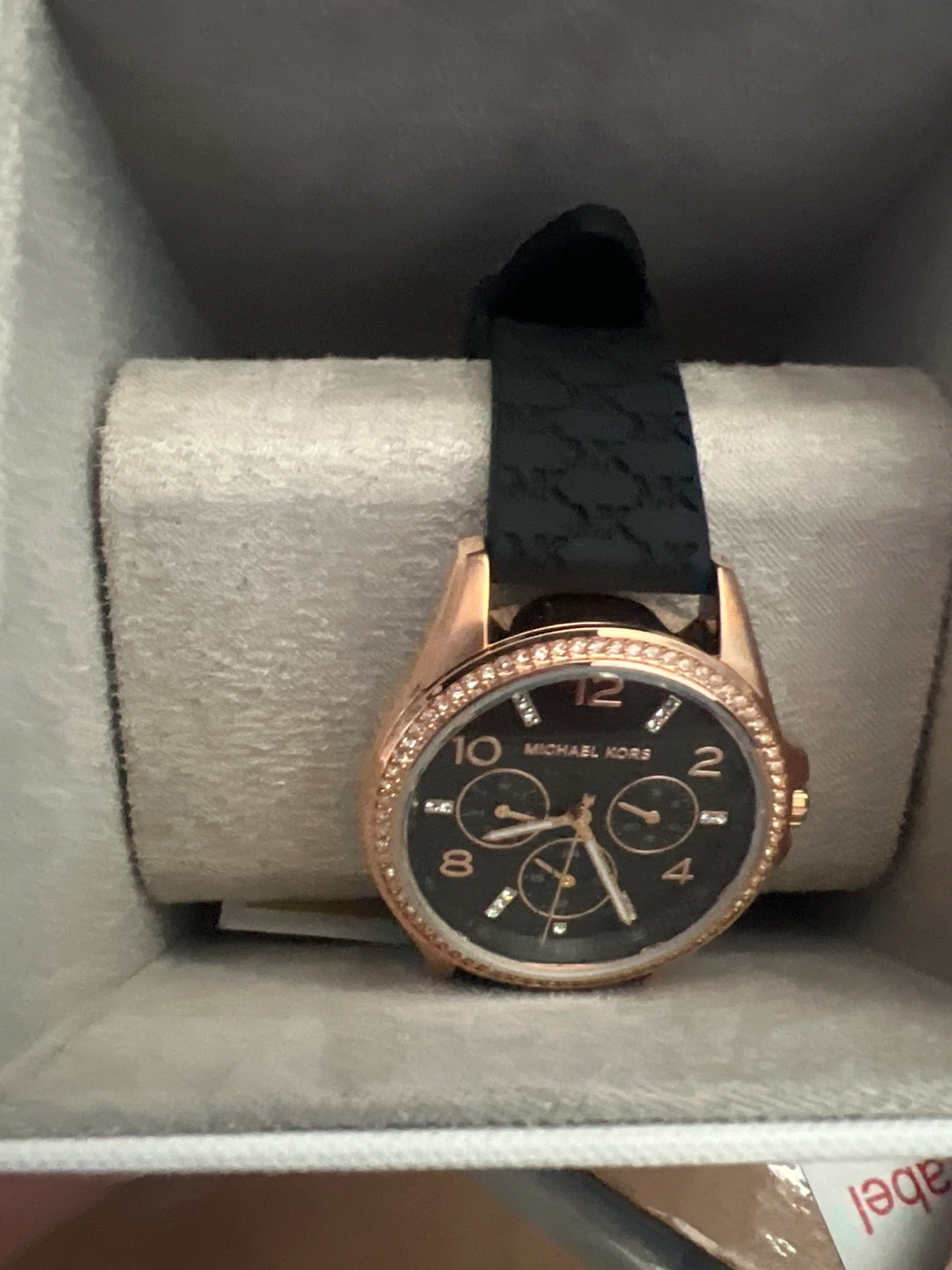 Michael Kors Women's Watch Rose Gold Tone Black Strap MK7373 - photo 3