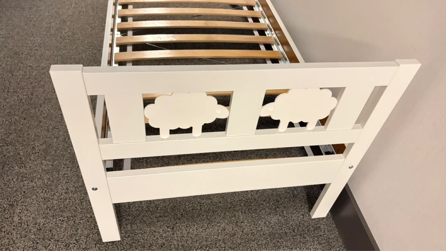 White Twin Bed Frame with Sheep Design - photo 5
