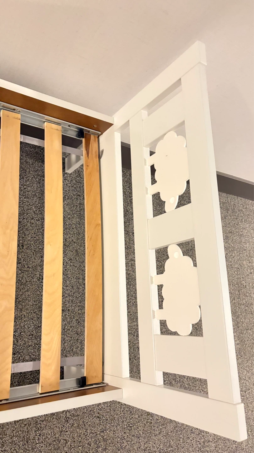 White Twin Bed Frame with Sheep Design - photo 4