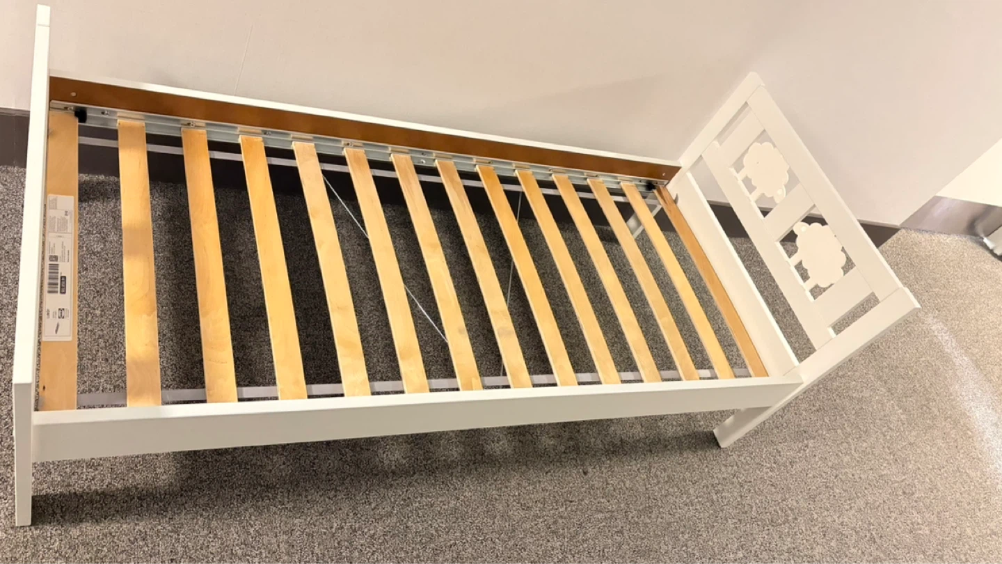 White Twin Bed Frame with Sheep Design