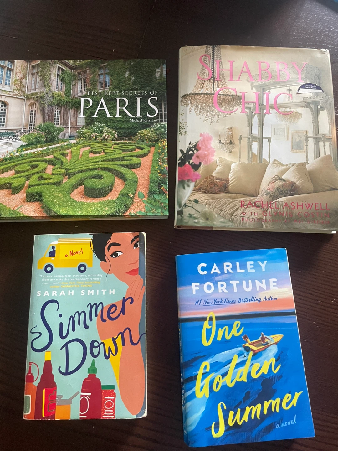 Bundle of 4 Books: Travel, Decor, and Fiction