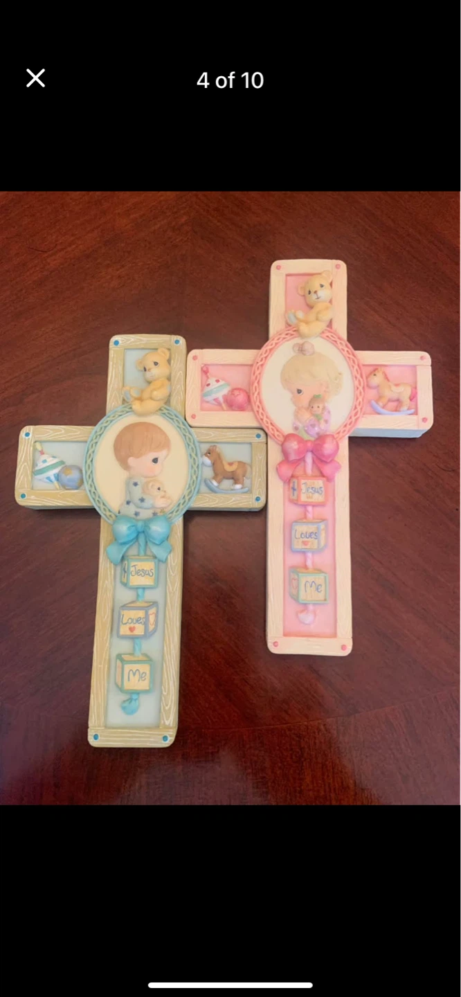 Precious Moments "Jesus Loves Me" Decorative Crosses (Set of 2) - photo 4
