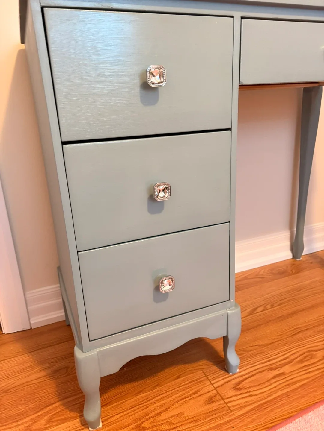 Light Blue Vanity Desk with 4 Drawers - photo 3