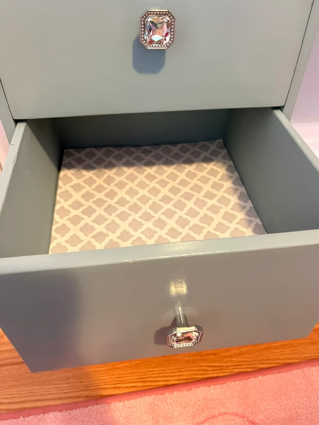 Light Blue Vanity Desk with 4 Drawers - photo 4