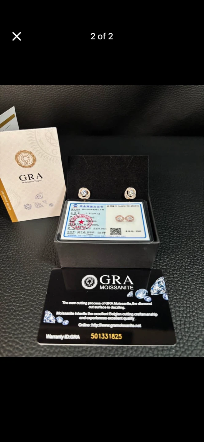 Rose Gold Halo Moissanite Stud Earrings – 0.50ct - photo 2