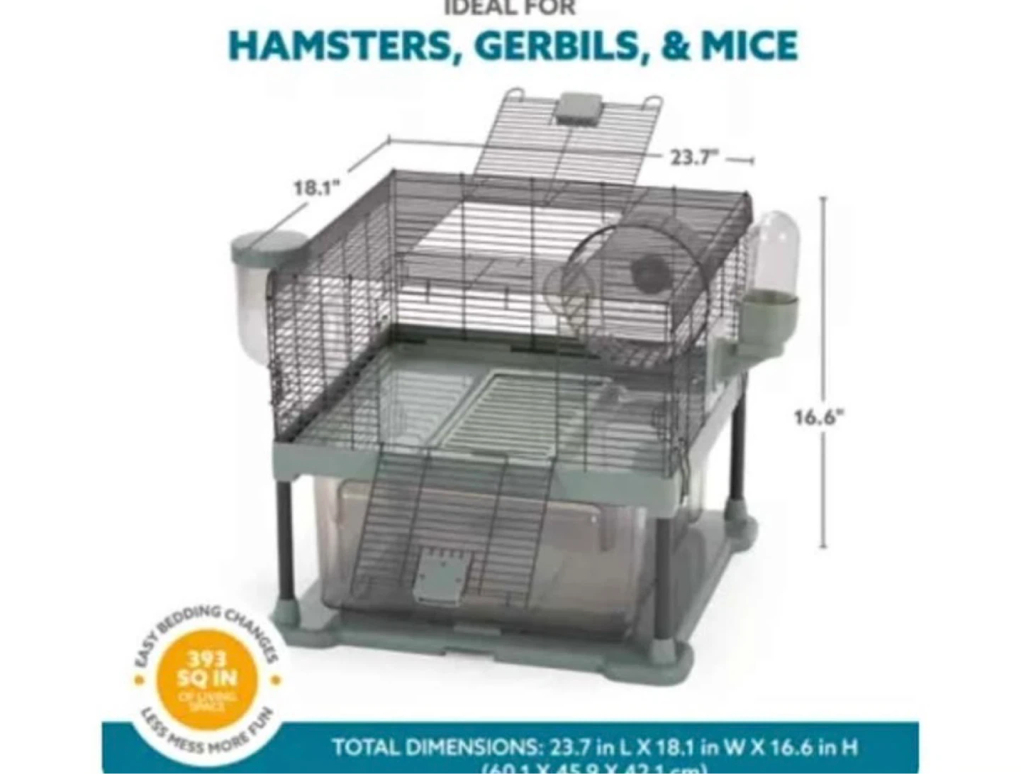 Hamster, Gerbil, and Mouse Habitat Cage with Wheel