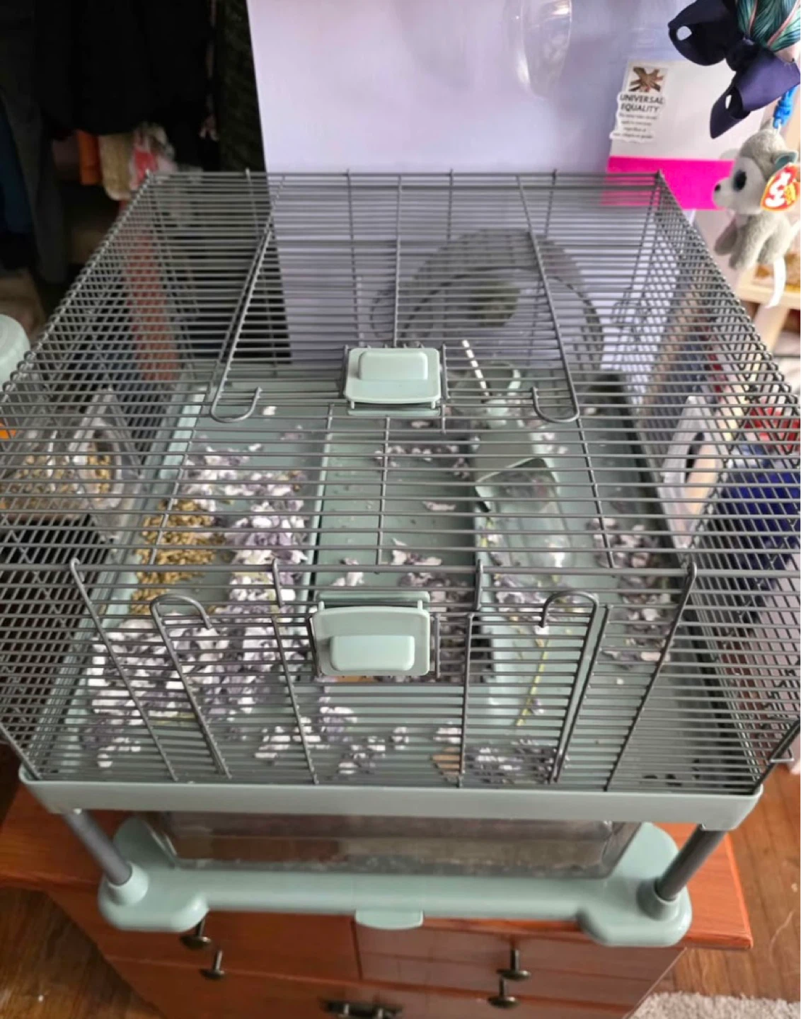 Hamster, Gerbil, and Mouse Habitat Cage with Wheel - photo 2