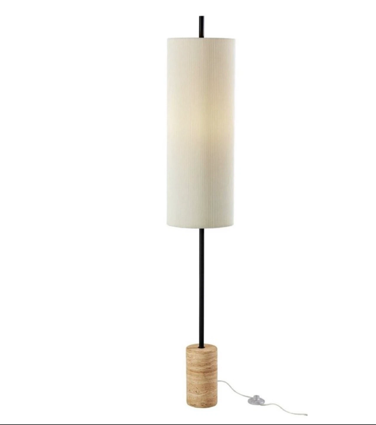 Adeso Eleanor Floor Lamp - Black w/ Off-White Pleated Shade - photo 5
