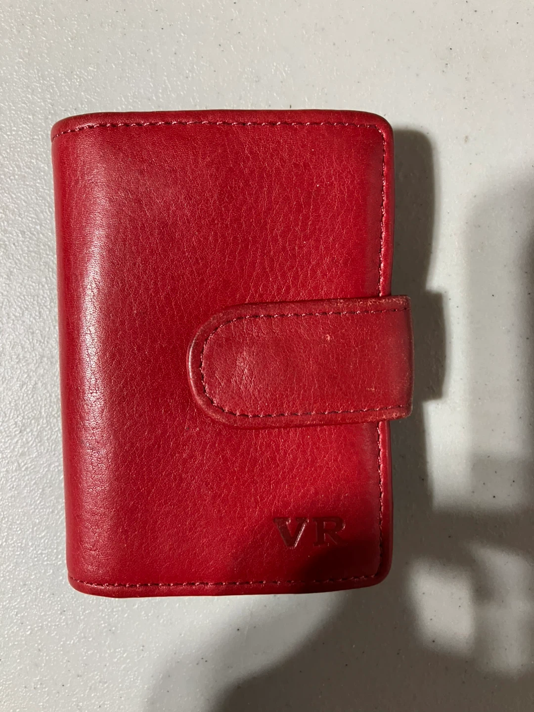 Via Roma Red Leather Card Holder