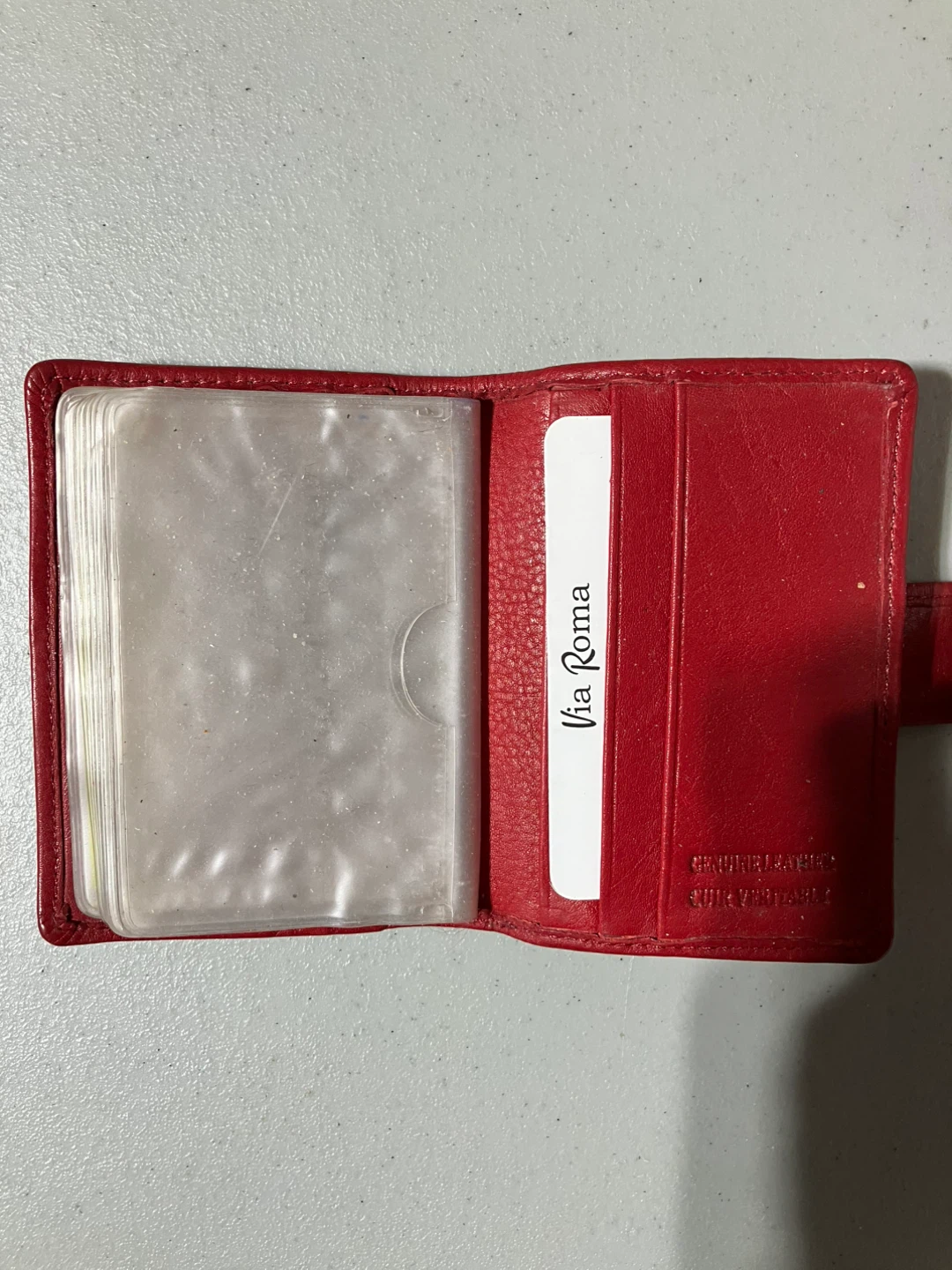 Via Roma Red Leather Card Holder - photo 2