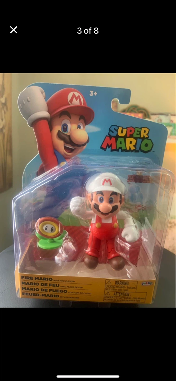 Super Mario Toad & Fire Mario Action Figure 2-Pack - photo 3