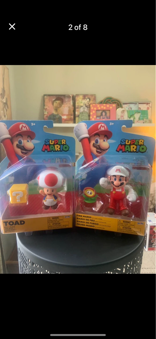 Super Mario Toad & Fire Mario Action Figure 2-Pack - photo 2