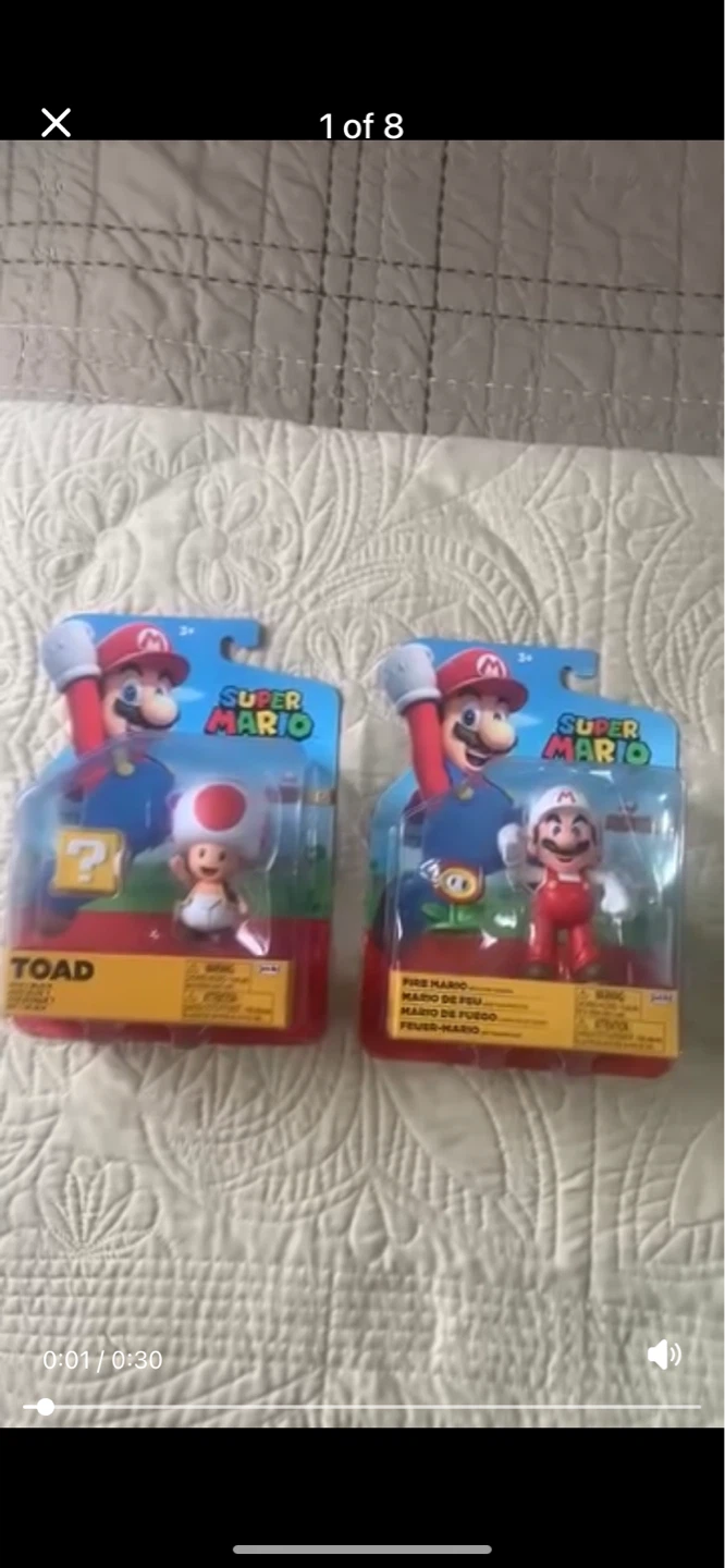 Super Mario Toad & Fire Mario Action Figure 2-Pack