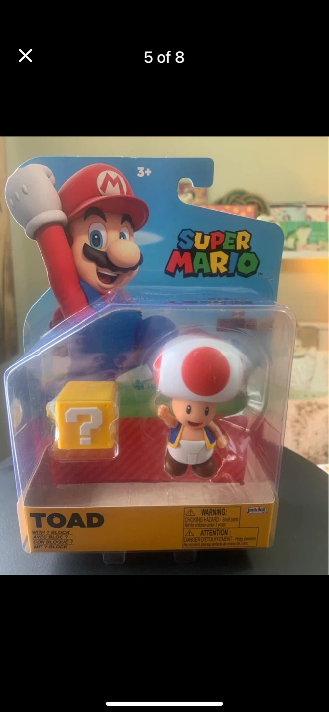 Super Mario Toad & Fire Mario Action Figure 2-Pack - photo 5
