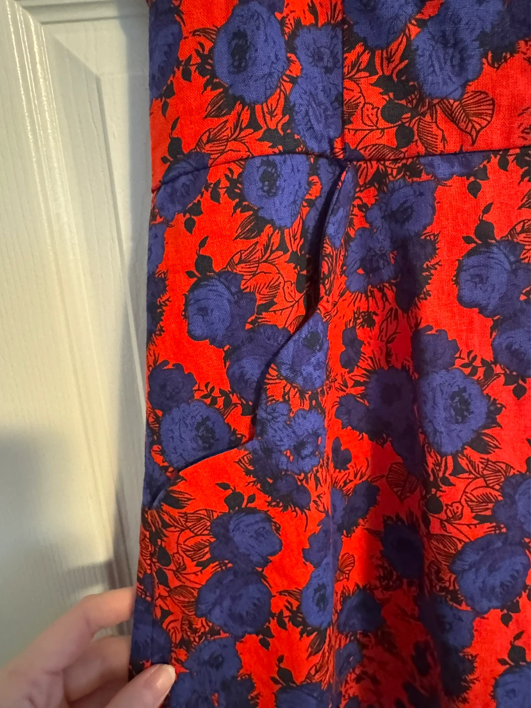 Market & Spruce Red Floral Dress with Blue Flowers - Size Medium - photo 5