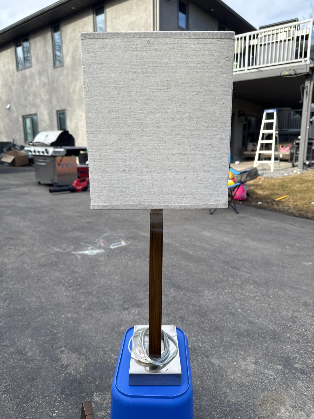 Modern Wood and Metal Table Lamp - photo 2
