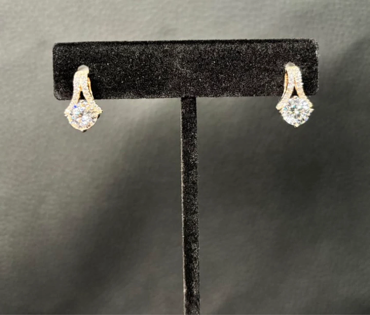 Moissanite Drop Stud Earrings – 1.00ct