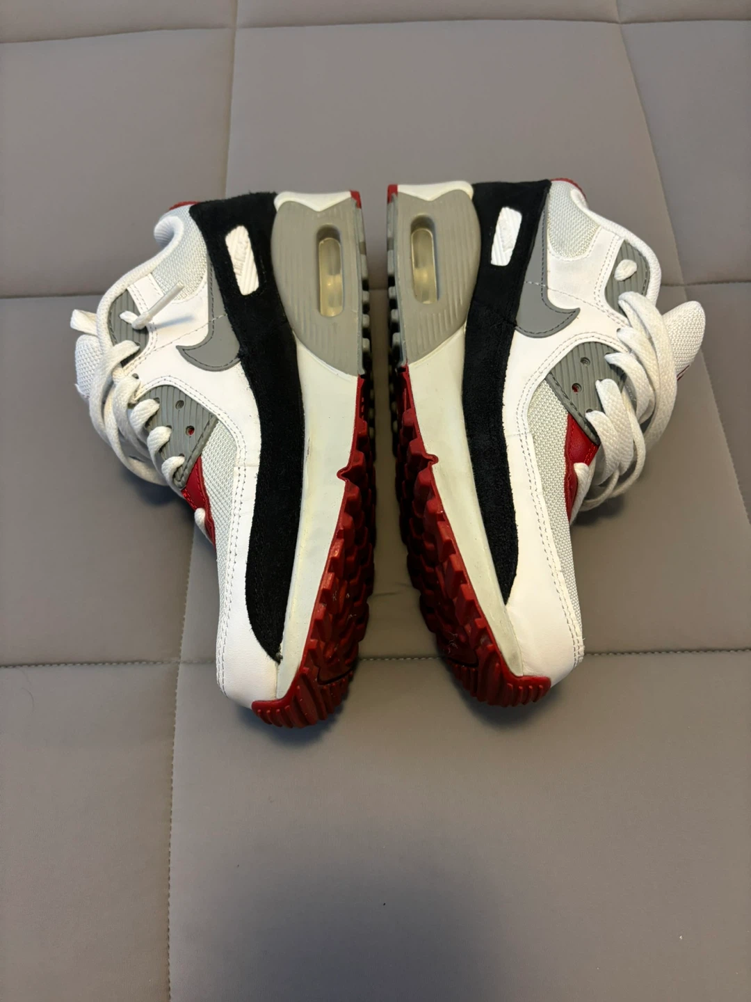 NIKE AIR MAX 90 Leather GS Photon Dust Varsity Red - photo 3